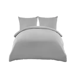 Z-hom Bettwäsche Set 155x220 cm + 2 Kissenbezüge 80x80 cm - Oeko-Tex zertifiziert, superweiche Mikrofaser, hellgrau