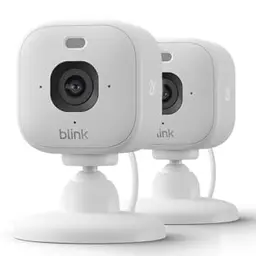 Blink Mini 2K+ Sicherheitskamera für zuhause | 2K-Video, Nachtsicht in Farbe | 2 Kameras – Weiß