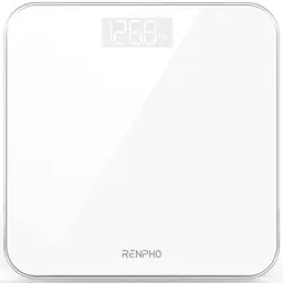 RENPHO Digitale Personenwaage, Ultraschlank mit Step-On-Technik, Weiß