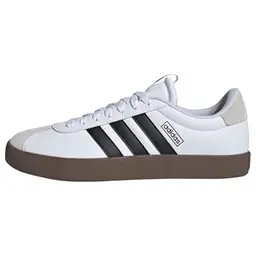 adidas Herren VL Court 3.0 Schuhe, Cloud White/Schwarz/Grau, Größe 42 2/3 EU