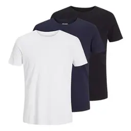 JACK & JONES Basic T-Shirt im 3er-Pack, Kurzarm, O-Ausschnitt