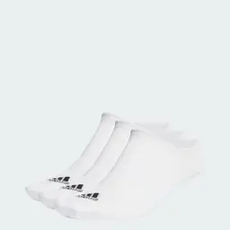 adidas Unisex No-Show Socks, 3 Pairs, White/Black, Size 6.5-8