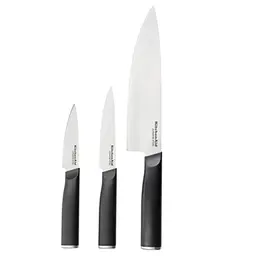 KitchenAid 3er Set japanische Messer mit Klingenschutz – scharfe Edelstahl-Küchenmesser