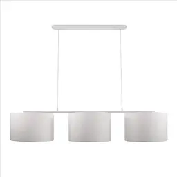 Paco Home Stehlampe mit Stoffschirm, 3-flammig, modern, beige/weiß, Ø38cm, E27