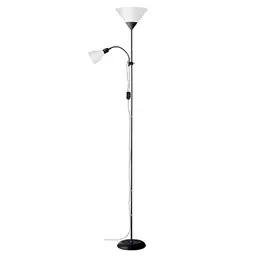 Brilliant Spari Deckenfluter mit Leselampe, schwarz-weiß – LED Stehlampe, 1,8 m, verstellbarer Lesearm