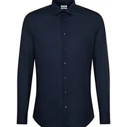 Seidensticker Herren Slim Fit Langarm Businesshemd, Dunkelblau, Größe 45 EU