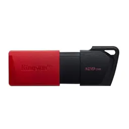 Kingston DataTraveler Exodia M USB Stick 128GB - mit beweglicher Kappe (Schwarz/Rot)