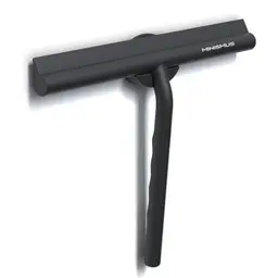 Minismus Duschabzieher - Abzieher für Dusche, Bad, Fliesen, Spiegel - Inkl. Magnet-Halterung, selbstklebend, schwarz (21 cm)