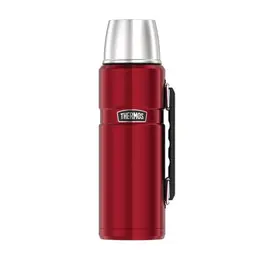 Thermos Stainless King Thermosflasche rot 1,20l - Edelstahl, mit Trinkbecher und Griff, 12h heiß & 24h kalt