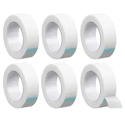 6 Rollen Micropore Tape für Wimpernverlängerung - Flexibles, selbstklebendes Hautband, 1.25cm x 9.14m (Weiß)