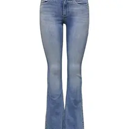 ONLY Damen Mid Flared Jeans, Light Blue Denim, Größe M / 34L