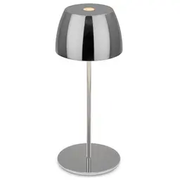 BRILONER Mini LED Akku-Tischlampe, kabellos, dimmbar, IP44, Touch, tragbar, nachtleuchtend, 8x20 cm, chrom