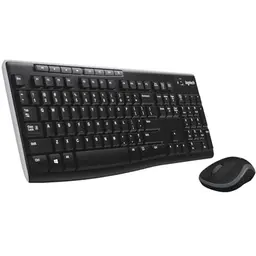 Logitech MK270 Kabelloses Desktop-Set mit Maus und Tastatur für Bildungseinrichtungen, AZERTY-Layout, Schwarz