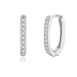 Glintara Silber Creolen Ohrringe für Damen, Ovale 925 Sterling Silber Ohrringe mit Zirkonia, Hypoallergen, Klein, mit Geschenkbox