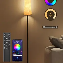 Moderne dimmbare Stehlampe mit RGB-Farbwechsel und Fernbedienung, 170 cm, Weiß