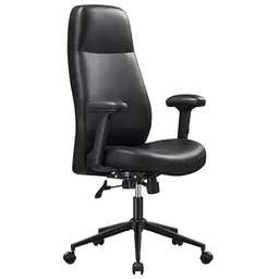 SONGMICS HOME Bürostuhl, höhenverstellbar, moderner Chefsessel mit breitem Sitz in tintenschwarz