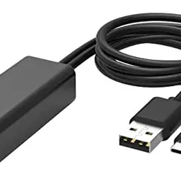 waipu.tv Ethernet Adapter 4K Stick | USB-C zu RJ45 Netzwerkadapter mit USB 2.0 Stromversorgung