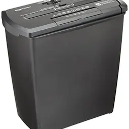 Amazon Basics Aktenvernichter, Streifenschnitt, 7-8 Blätter, Schwarz