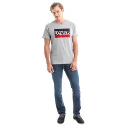 Levi's Herren T-Shirt mit Logo, Grau, Größe L