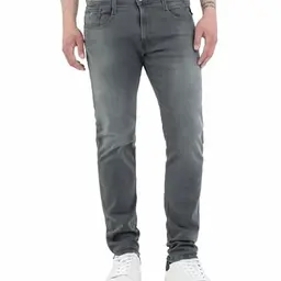 Replay Herren Jeans Anbass Slim-Fit, Comfort Stretch, Dark Grey, 32W / 34L