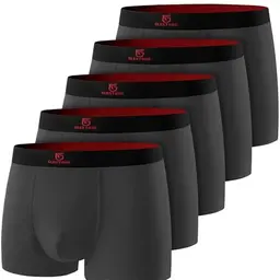 GLESTORE Boxershorts Herren 5er Pack Modal Unterwäsche Hipster - dunkelgrau, Größe L