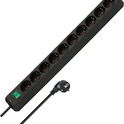 Brennenstuhl Eco-Line 10-fach Steckdosenleiste mit Schalter und 3m Kabel, schwarz