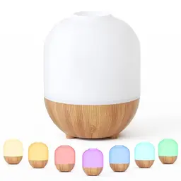 SALUBRITO Aroma Diffuser, 100ml Ultrasonic Diffusor für ätherische Öle, Weiß Holzmaserung, für Zuhause und Büro