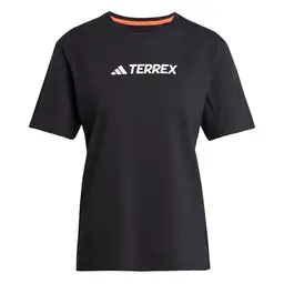 adidas Damen Terrex Classic Logo Shirt, Schwarz, XS