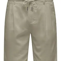 ONLY & SONS Herren Shorts in Leinen-Mix, Modell Onsleo, grau, Größe M