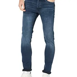 Jack & Jones Herren Slim Fit Jeans Glenn, Dunkelblau, Größe 29W/34L