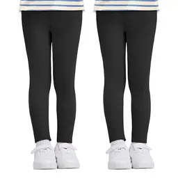 Nlieanuc Mädchen High Waist Leggings 2er Pack - Blickdichte Sportleggings für Kinder