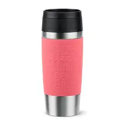 Emsa Travel Mug 360ml - Isolierbecher für unterwegs, Edelstahl, 4h heiß, 8h kalt, koralle