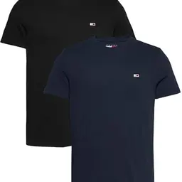 Tommy Jeans XSLIM 2PACK Jersey Tee für Herren, Schwarz/Navy, Größe L