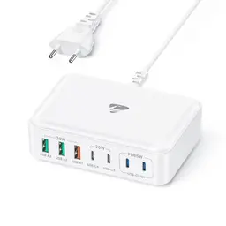 USB C Ladegerät 165W, 7-Port GaN Schnellladegerät, PD 3.0, Mehrfach USB-C und USB-A, kompatibel mit iPhone, MacBook, iPad, Samsung