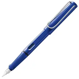 Lamy Safari Blaue Füllfeder mit ergonomischem Griff, Stahlfeder EF, robuste Kunststoff, inklusive Tintenpatrone T 10, Rechtshänder