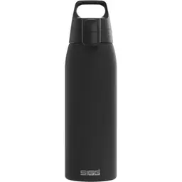 SIGG Edelstahl Trinkflasche Shield ONE Black - Auslaufsicher, BPA-frei, 1L für Outdoor & Fitness