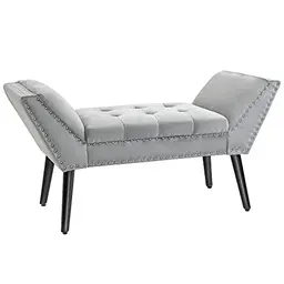 HOMCOM Polsterbank in Hellgrau - Sitzbank für Schlafzimmer, Wohnzimmer & Flur, 114 x 46 x 56 cm