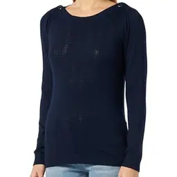 Naf Naf Damen Pullover Muse, Marineblau, Größe S