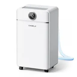 CHIVALZ Luftentfeuchter 12L/24h für Räume bis 120m³, mit 3 Betriebsmodi und 24H Timer (Weiß)