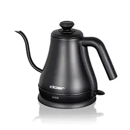Cloer 4960 Wasserkocher Gooseneck, 1000 W, 0,8 Liter, Edelstahl schwarz