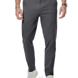 Elegancity Herren Chino Hose Dunkelgrau - Casual Freizeithose aus Baumwolle, Stretch, Größe L