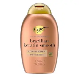 OGX Brazilian Keratin Smooth Conditioner - Glättende Haarspülung mit Keratin und Kokosöl für glattes, glänzendes Haar (385 ml)