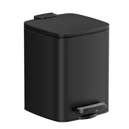 SONGMICS Kosmetikeimer 6L - Tretmülleimer für Bad und kleine Räume, mit Softclose Deckel, schwarz