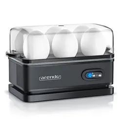Arendo Eierkocher Edelstahl mit Warmhaltefunktion und Kipp-Funktionsschalter - BPA-frei - Schwarz