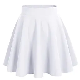 Bridesmay Damen Mini Skater Rock Sommer Gothic Cosplay Weiß 2XL