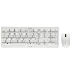 CHERRY DW 3000 Kabelloses Tastatur- und Maus-Set, Deutsches Layout, Flüsterleiser Tastenanschlag, Weiß-Grau