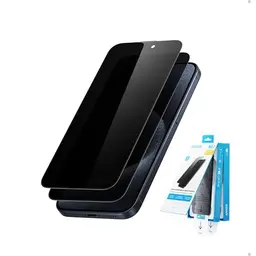 Anker Easy Fit Displayschutz für iPhone 15 Pro Max, 2er Pack, robuster und dünner Schutz gegen Staub & Fingerabdrücke