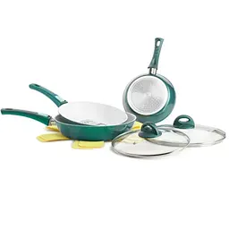 Genius Cerafit Fusion Pfannen Set (7 Teile) - 28 cm Bratpfanne mit Keramikbeschichtung