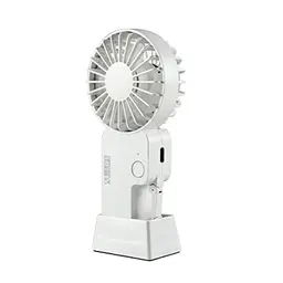 X4-LIFE Mini tragbarer Handventilator mit Haken, Standfuß, USB-Akku, 3 Stufen, leise, leicht, 12h Laufzeit, weiß