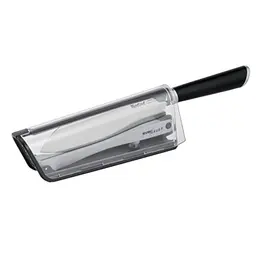 Tefal Eversharp Santokumesser mit Messerschärfer, 16.5 cm, Schwarz